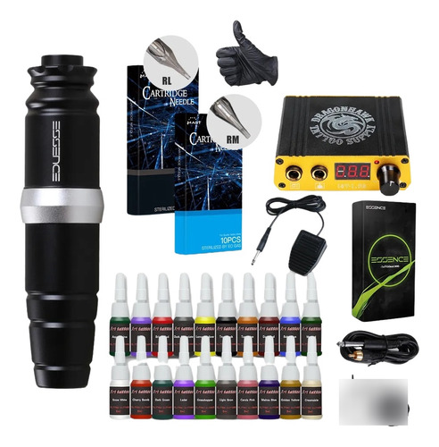 Kit De Tatuaje Dragonhawk Tipo Pen Eduesse Maquina Tattoo 