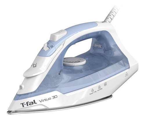 Plancha De Vapor T-fal Virtuo30 Suela Cerámicaxl, Fv2c61u0 Blanco/azul