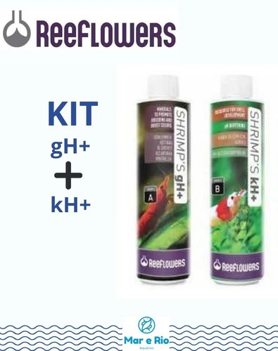 Kit Reeflowers Camarão Shrimp Gh+(a) Kh+(b) 85ml Minerais