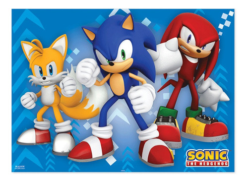 Painel Tnt Festa Sonic - 140 X 103cm- 01 Unidade - Piffer