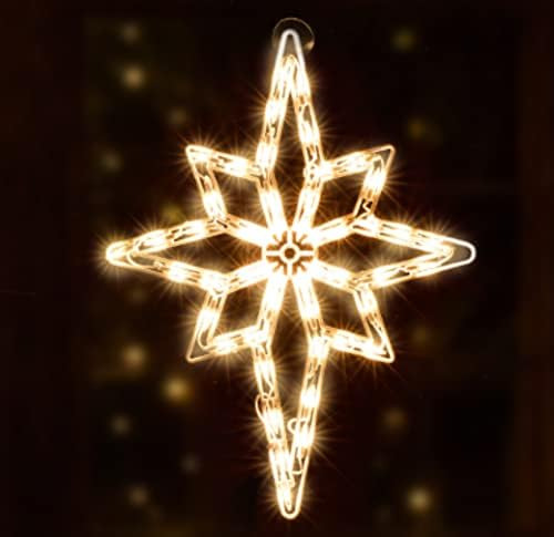 18 50 Belen Iluminada Estrella Navidad Luz Ventana Escultura