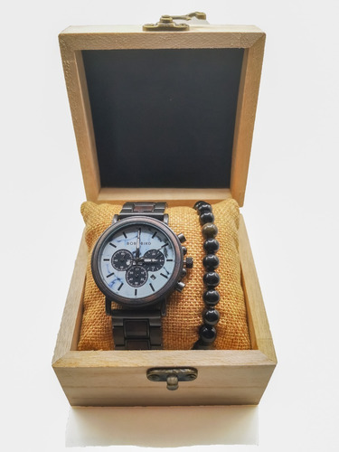 Reloj De Madera Hombre Minimalista Elegante Bobobird 