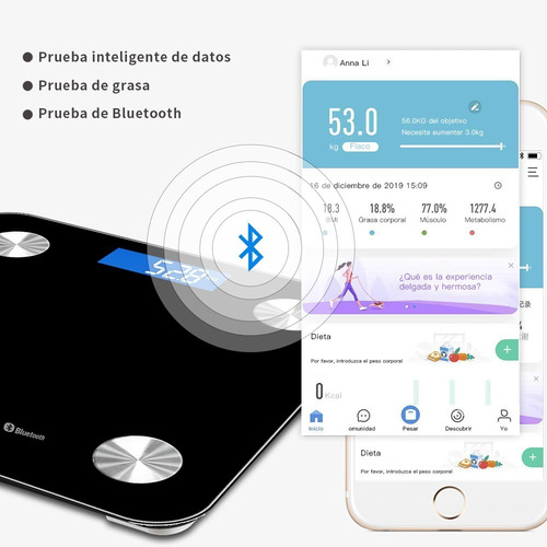 Báscula De Baño Bluetooth Electrónica Inteligente