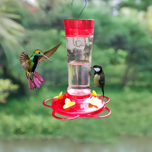 Urban Deco Comedero De Vidrio Para Colibríes Para Colgar A. Color Rojo (red-2pk)