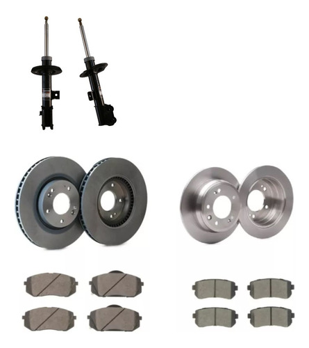 Kit 2 Amortiguadores 4 Discos 8 Past Para Hyundai Tucson 2wd