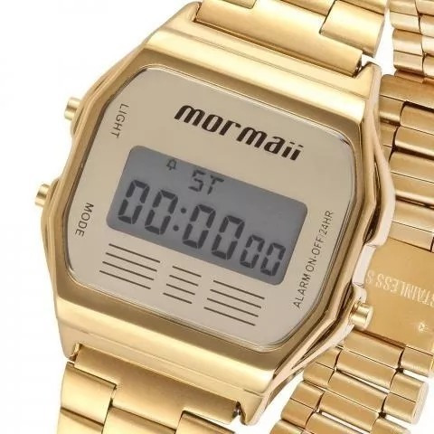 Relógio Mormaii Unisex Vintage Mojh02ab/4d Digital Dourado