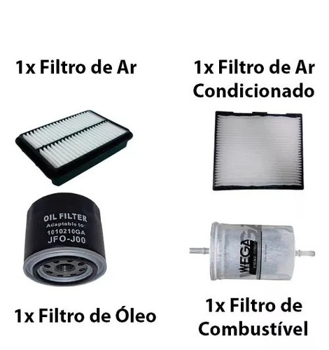 Imagem 5 de 6 de Kit Filtros Completo Jac J6 2.0 16v 2011 A 2014