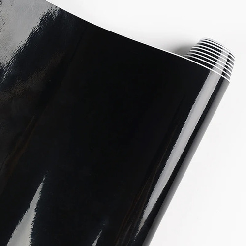 Papel Vinilo Panoramico Color Negro Brillante 1.35cm X 50 Cm