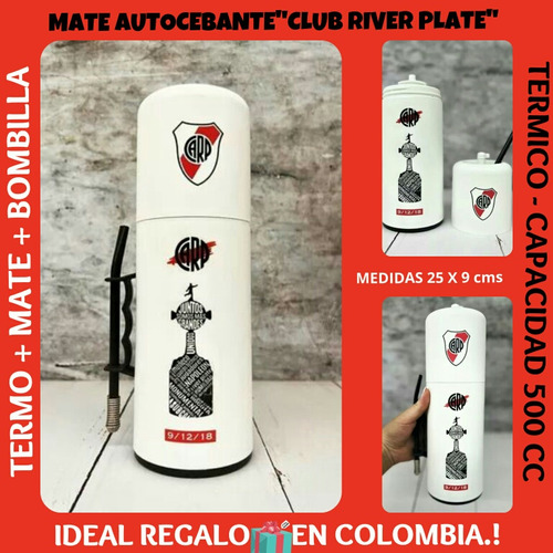 Nuevo!mate Autocebante Argentino Club River Plate! 3 En 1 ! 