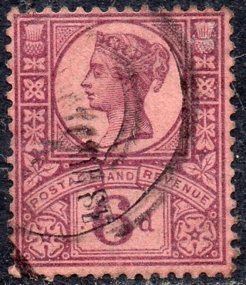 Reino Unido Antiguo Sello Usado De 6 P. Reina Victoria 1887