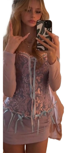 Corset Victoriano Lila Ayuda A Moldear El Cuerpo