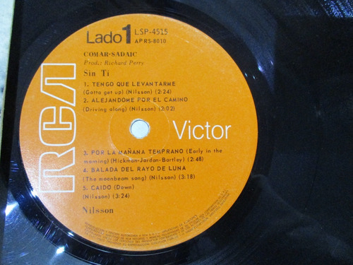 Imagen 5 de 5 de Nilsson - Sin Ti (rca Lsp-4515)