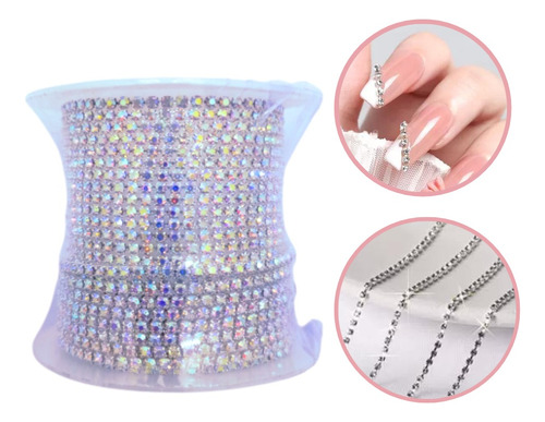 Cadena Strass Decoración Uñas Tipo Diamante Manicura