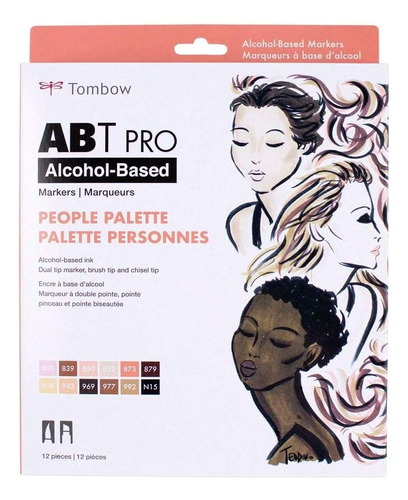 Tombow Abt Pro Marcadores Alcohol, Paleta Personas, Juego 12