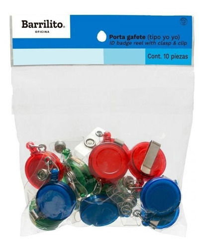Porta Gafete Barrilito Cai504 Retráctil Tipo Yo-yo C/12 /vc