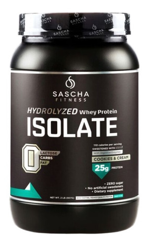 Sascha Fitness Isolate Whey Protein 2lb Sabor Cookies & cream