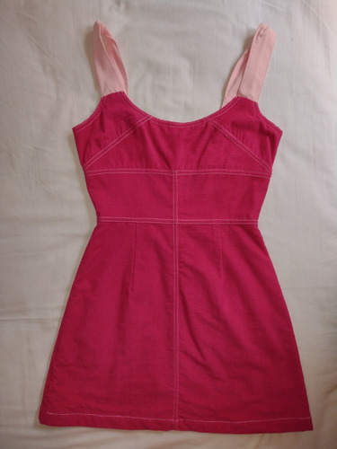 Vestido De Corderoy Fucsia. Talle Xs. 