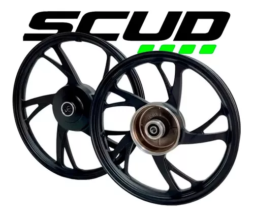 Jogo Roda Liga Leve Moto Biz 125 Biz 110 Rodão Esportiva 5 Pontas Pé  Galinha Preta Par Scud - Roda de Moto - Magazine Luiza