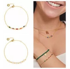 Canner-pulsera De Circón De Color De La Suerte Para Mujer, P