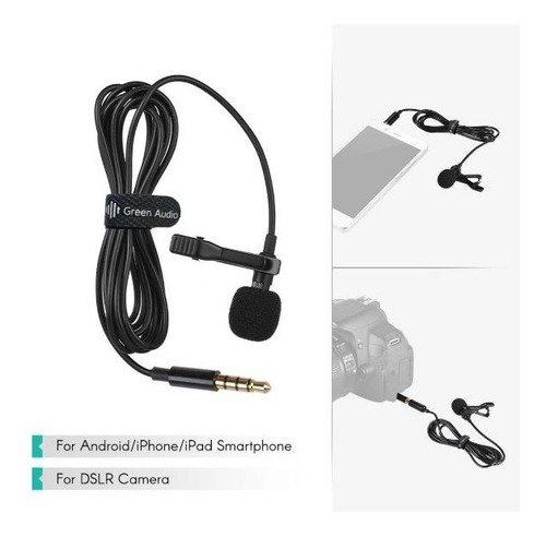 Microfono Lavalier Clip Solapa Balita Condensador 3.5mm Kit