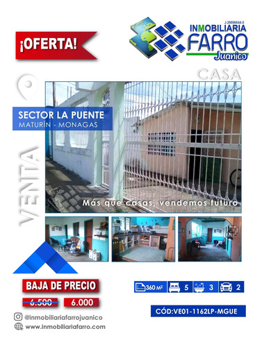 Imagen 1 de 7 de Se Vende Casa En La Puente Maturin Ve01-1162lp-mgue