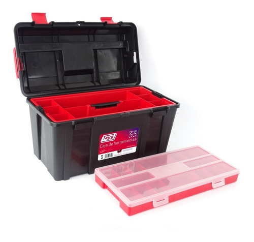 Imagen 2 de 3 de Caja de herramientas Tayg 33 de plástico 258mm x 480mm x 255mm negra