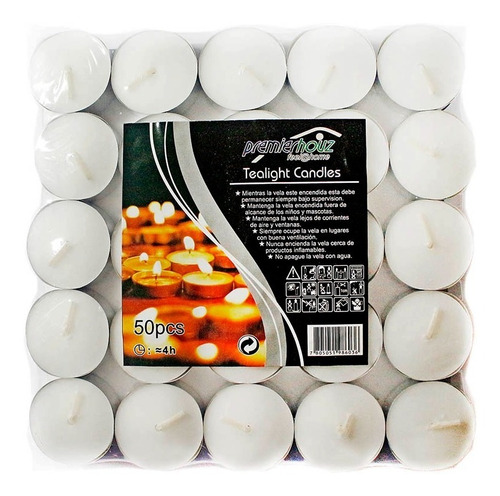 Velas Flotantes Tealight Blancas - 50 Unid. 4horas C/u Aprox