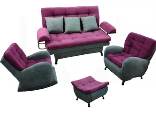 Juego De Sala Con Sofa Cama Reclinable Y Silla Mecedora