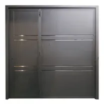 Comprar Portón Levadizo Manual C\u002Fpuerta Y Apliques De Acero 255x205 Gris Oscuro