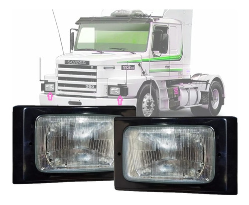 Par Farol Dianteiro Caminhão Scania 112 Ano 1988 Original Fortluz Novo