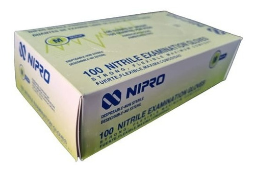 Guante Nitrilo Nipro Sin Polvos Talla M Caja 100 Un