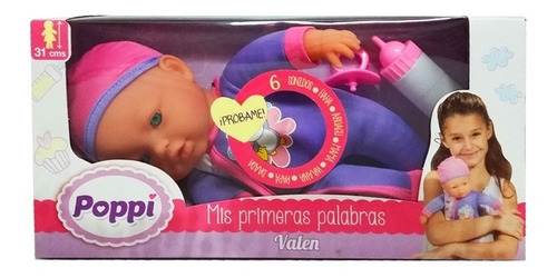 Muñeca Bebé Poppi Mis Primeras Palabras  Jugueteria Bloque