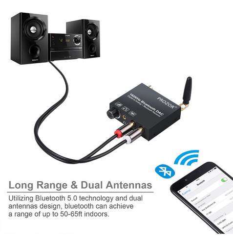 Conversor De Áudio Digital / Analógico + Bluetooth E Volume