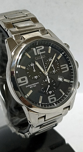 Impecable Reloj Citizen Cronógrafo Con Fecha Gn-4w-s Plateado Plateado Negro (Usado)