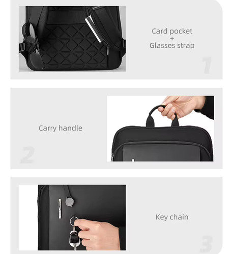 Mochila Premium Slim Notebook 15,6 Impermeável Mark Ryden Cor Preto Fosco
