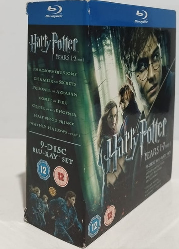 Box Blu Ray Coleção Harry Potter Importado Years 1 - 7 Leia