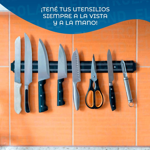 Imagen 4 de 10 de Porta Cuchillo Imantada Cuchillos O Herramientas 38cm Cocina