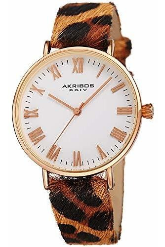 Reloj Con Correa De Cuero Cavallino Con Estampado Animal Akr