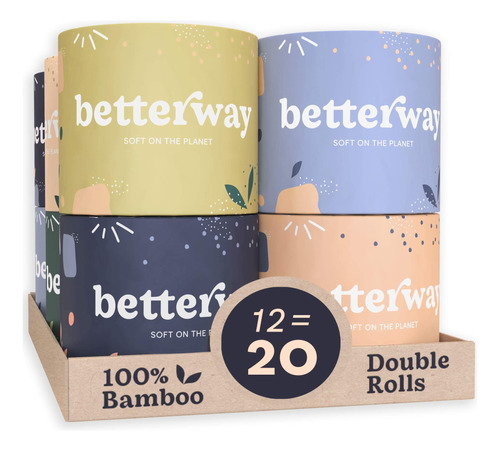 Betterway Papel Higienico De Bambu De 3 Capas, Papel Higieni