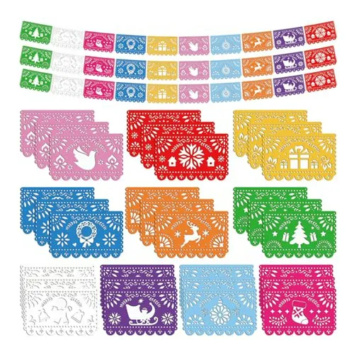 30 Adornos Navideños Mexicanos De Madera Grande 6 3'' 3 9''
