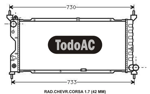 Radiador De Agua Para Chevrolet Corsa 1.7 Diesel (42 Mm)