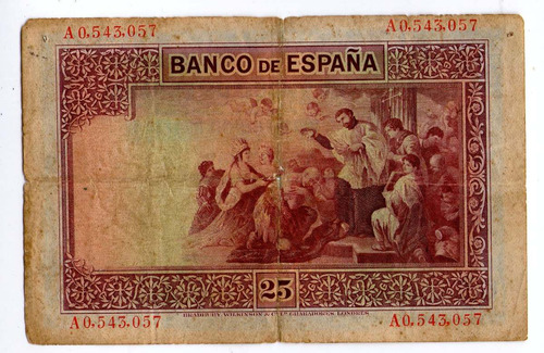Argentvs * España Billete De 25 Pesetas 1926 - P#71a