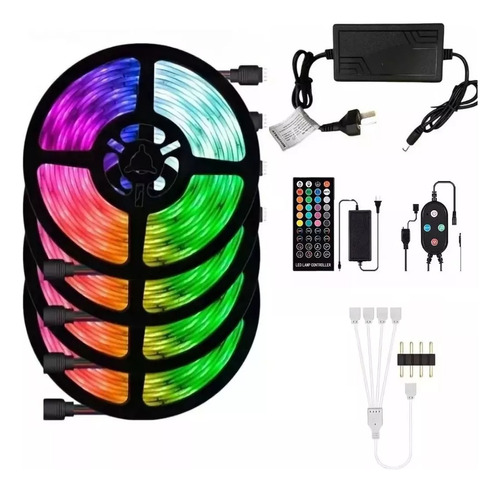 Tira Led Rgb Gamer Deco 20 Mts 5050 Bluethoot Audioritmico 