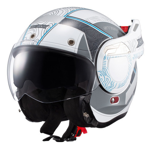 Capacete Texx Stratos Topographic 180 Branco Ideal Triumph Desenho Solid Tamanho do capacete 58