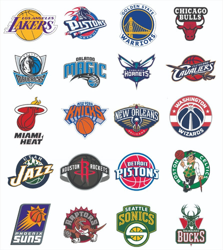 Vinilo Decorativo Stickers Nba Basket Equipos Escudos Logos