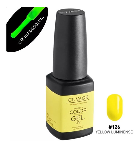 Cuvage Esmalte Semipermanente Gel Uv 11ml Color 126 Yellow Luminense