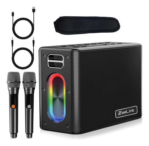 Altavoz Portátil Zeelink Km-10-b, 150 W, Con 2 Micrófonos