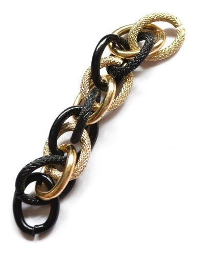 Cadena X 10 M. Tourbillón Aluminio Mix Enorme Carteras Bijou Color DORADO Y NEGRO