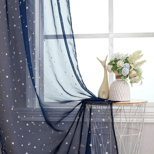 Navy Blue Kids Curtains For Boys Room Living Room 63 In...