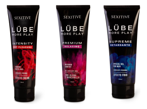 Pack X 3 Gel Lubricante Intimo Anal Calor Sexitive Lube